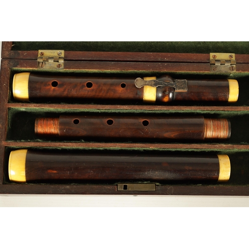 492 - A LATE 18TH CENTURY CASED BOXWOOD AND IVORY FLUTE BY KUSDER UK Ivory Act 2018 Exemption Submission R... 