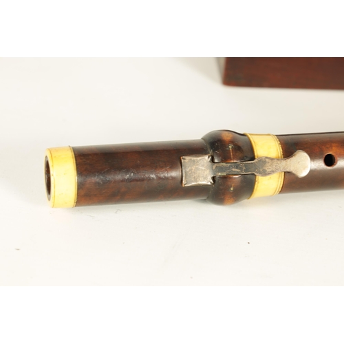 492 - A LATE 18TH CENTURY CASED BOXWOOD AND IVORY FLUTE BY KUSDER UK Ivory Act 2018 Exemption Submission R... 