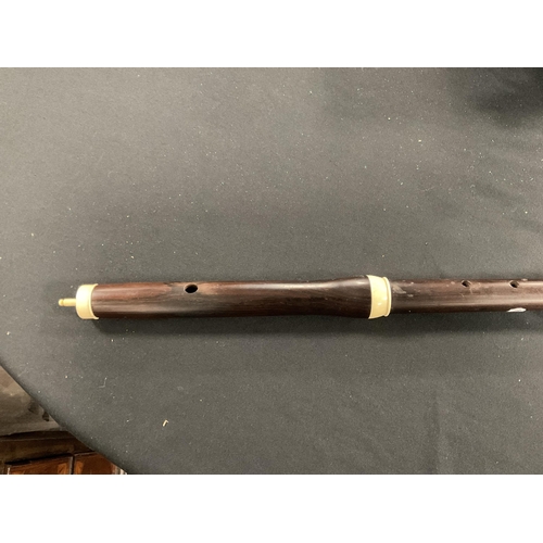 493 - AN EARLY 19TH CENTURY ROSEWOOD AND IVORY FLUTE BY GUNTER KORDER UK Ivory Act 2018 Exemption Submissi... 