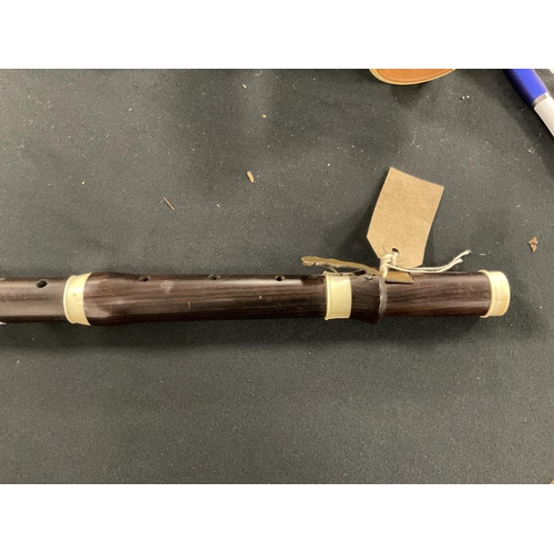 493 - AN EARLY 19TH CENTURY ROSEWOOD AND IVORY FLUTE BY GUNTER KORDER UK Ivory Act 2018 Exemption Submissi... 