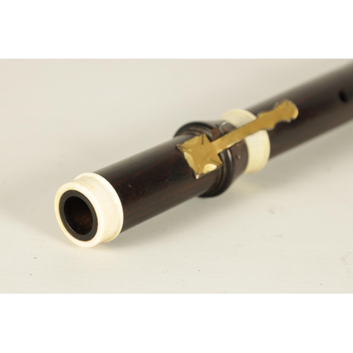 493 - AN EARLY 19TH CENTURY ROSEWOOD AND IVORY FLUTE BY GUNTER KORDER UK Ivory Act 2018 Exemption Submissi... 