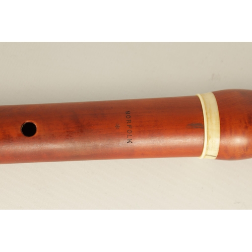 495 - AN EARLY 19TH CENTURY BOXWOOD AND IVORY FLUTE BY NORFOLK UK Ivory Act 2018 Exemption Submission Refe... 