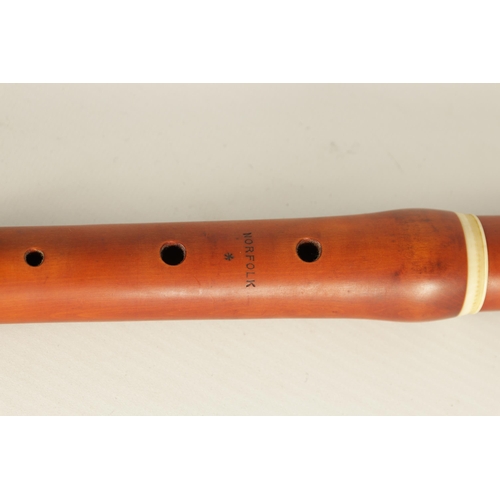 495 - AN EARLY 19TH CENTURY BOXWOOD AND IVORY FLUTE BY NORFOLK UK Ivory Act 2018 Exemption Submission Refe... 