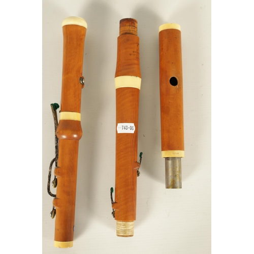 496 - AN EARLY 19TH CENTURY BAROQUE BOXWOOD AND IVORY FLUTE BY GOULDING, LONDON UK Ivory Act 2018 Exemptio... 