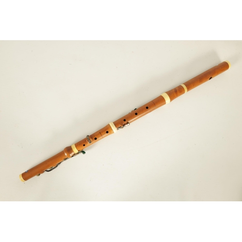 496 - AN EARLY 19TH CENTURY BAROQUE BOXWOOD AND IVORY FLUTE BY GOULDING, LONDON UK Ivory Act 2018 Exemptio... 