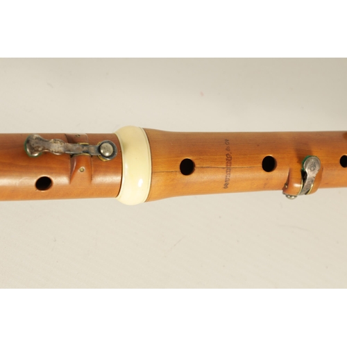 496 - AN EARLY 19TH CENTURY BAROQUE BOXWOOD AND IVORY FLUTE BY GOULDING, LONDON UK Ivory Act 2018 Exemptio... 