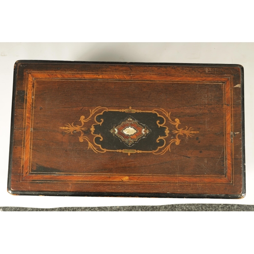 497 - A 19TH CENTURY LEVER WOUND SWISS ORCHESTRAL MUSIC BOX playing six tunes with built in organ to base,... 