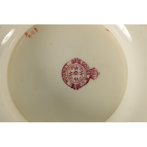 50 - A LATE 19TH CENTURY GOODE & CO. PORCELAIN AESTHETIC PERIOD COMPORT of oriental style with flying Her... 