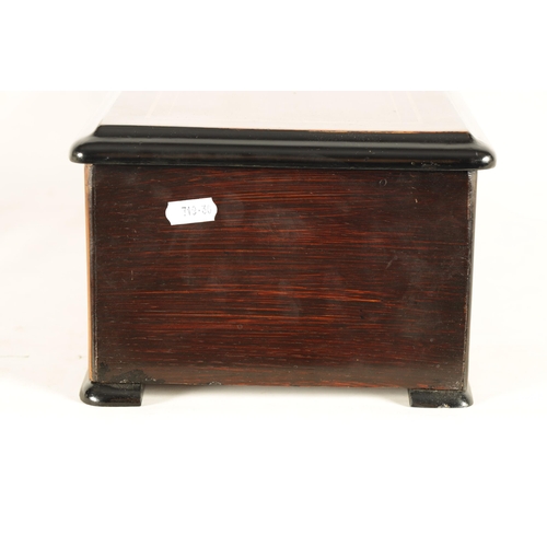 500 - A LATE 19TH CENTURY SWISS SIX AIRS CYLINDER MUSIC BOX the rosewood case inlaid with holly and maple ... 