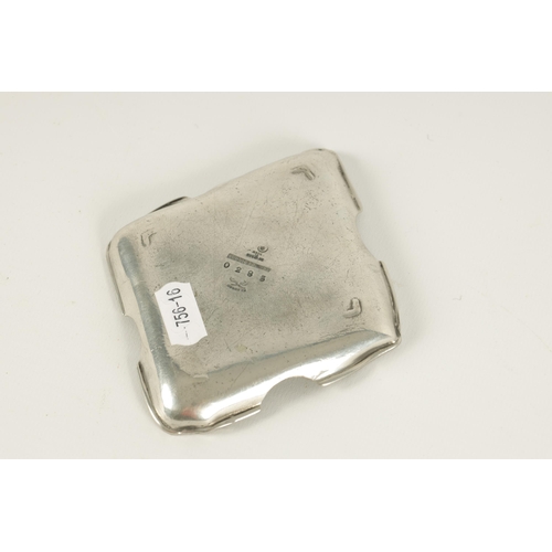 530 - A LIBERTY STYLE ARTS AND CRAFTS RECTANGULAR PEWTER CIGARETTE BOX the planished cushion shaped lid wi... 