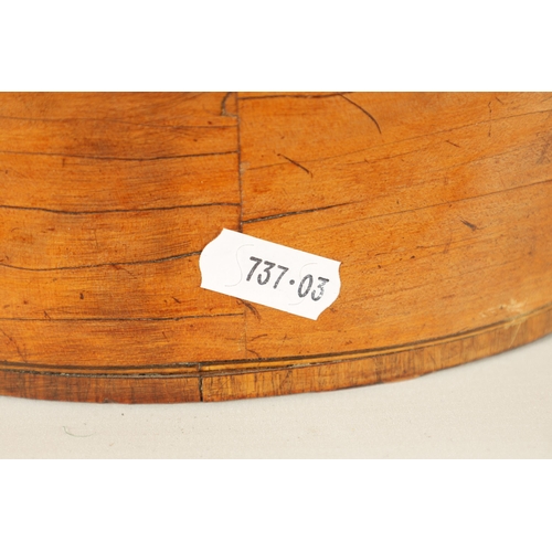 560 - A GEORGE III INLAID SATINWOOD OVAL SHAPED TEA CADDY with crossbanded edges and branchwork inlays. (1... 