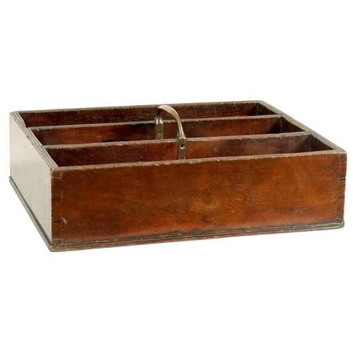 599 - A GEORGE III MAHOGANY CUTLERY TRAY the three sectional tray with dovetailed joints, reeded top edge ... 