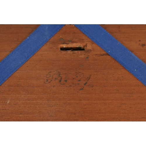 610 - A 19TH CENTURY BRASS BOUND MAHOGANY WRITING SLOPE with hinged angled writing surface and a fittted i... 