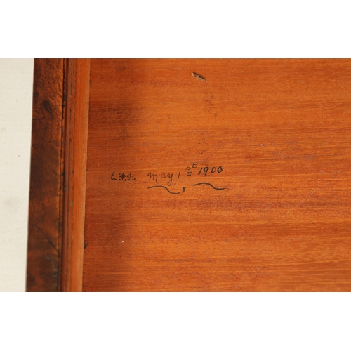 614 - A REGENCY POLLARD OAK WRITING SLOPE the sides with sunken brass handles, the lid with brass plaque o... 