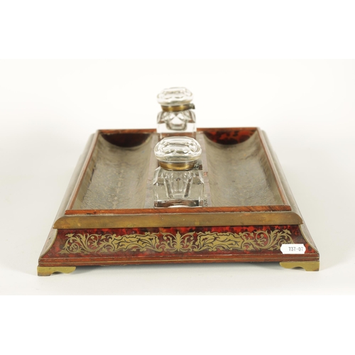 622 - C. ASPREY 166, BOND STREET, LONDON. A FINE TORTOISESHELL BOULLE WORK DESK PEN AND INK STAND with ori... 