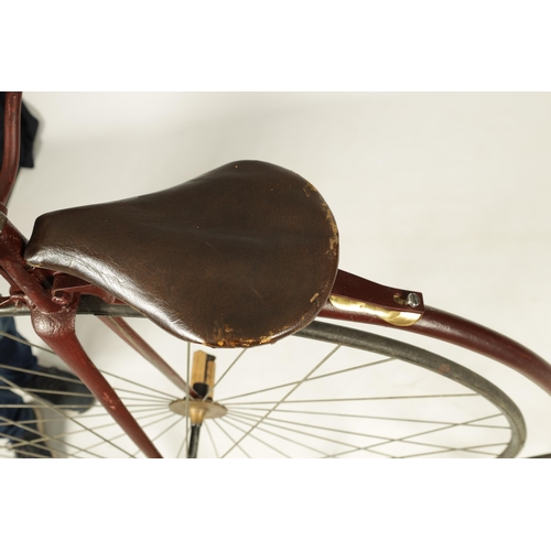 631 - A LATE 19TH CENTURY 44Ó PENNY FARTHING BICYCLE having a leather adjustable saddle and moustache shap... 