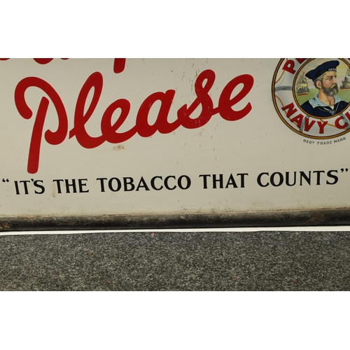 637 - AN OVER-SIZED VINTAGE JOHN PLAYER'S ADVERTISING ENAMELLED TOBACCO SIGN with original wood frame. (10... 