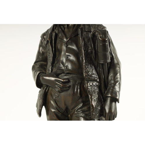 648 - PAUL MOREAU VAUTHIER (1871 - 1936). AN EARLY 20TH CENTURY BRONZE FIGURE depicting a Pipe Player - si... 