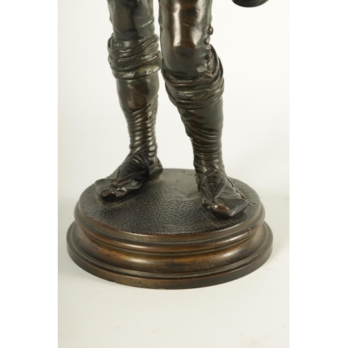 648 - PAUL MOREAU VAUTHIER (1871 - 1936). AN EARLY 20TH CENTURY BRONZE FIGURE depicting a Pipe Player - si... 