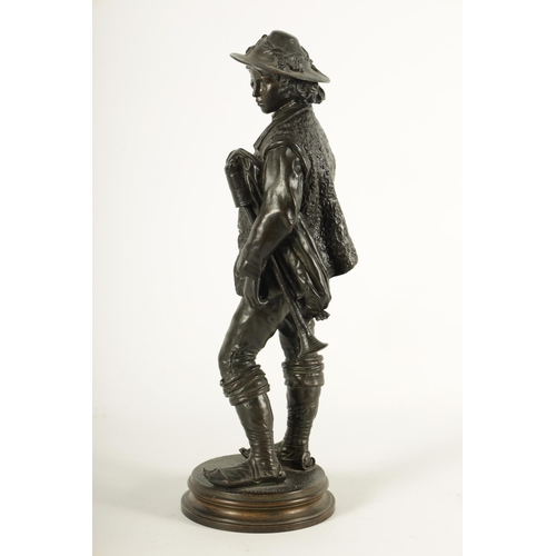 648 - PAUL MOREAU VAUTHIER (1871 - 1936). AN EARLY 20TH CENTURY BRONZE FIGURE depicting a Pipe Player - si... 