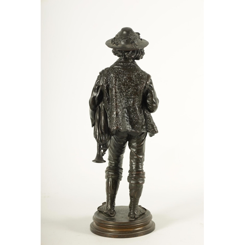 648 - PAUL MOREAU VAUTHIER (1871 - 1936). AN EARLY 20TH CENTURY BRONZE FIGURE depicting a Pipe Player - si... 