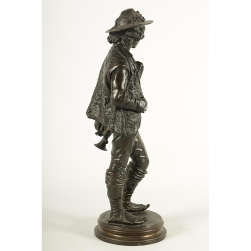 648 - PAUL MOREAU VAUTHIER (1871 - 1936). AN EARLY 20TH CENTURY BRONZE FIGURE depicting a Pipe Player - si... 