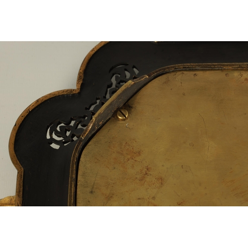 675 - A LATE 19TH CENTURY FRENCH PARCEL GILT BRONZE TRAY IN THE JAPANESQUE STYLE of shaped rectangular for... 