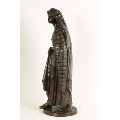 684 - JEAN JULES SALMSON (1823 -1902) A 19TH CENTURY FRENCH PATINATED BRONZE SCULPTURE depicting an Easter... 