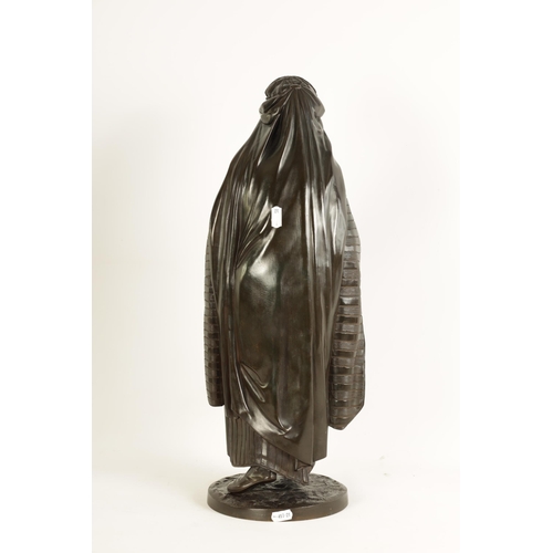 684 - JEAN JULES SALMSON (1823 -1902) A 19TH CENTURY FRENCH PATINATED BRONZE SCULPTURE depicting an Easter... 