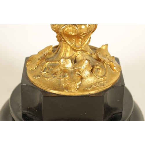 689 - A 19TH CENTURY FRENCH BRONZE AND ORMOLU VASE AND COVER the patinated bronze vase of campana form mou... 