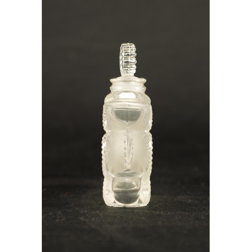 7 - A FRENCH RENE LALIQUE CLEAR GLASS ÒDUEX FLEURÓ SCENT BOTTLE with frosted petals, etched signiature '... 