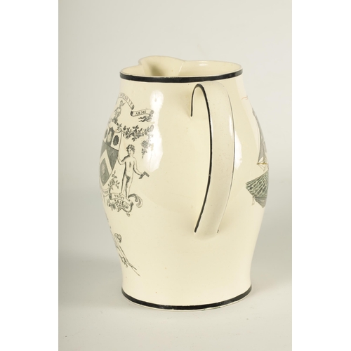 70 - AN EARLY 19TH CENTURY CREAMWARE PRESENTATION JUG 