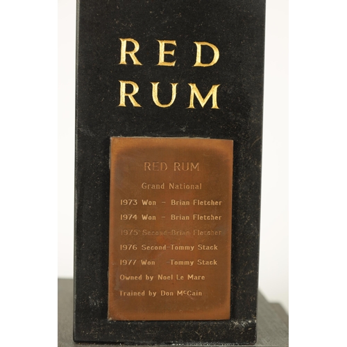 708 - MAUREEN COATMAN. A LARGE LIMITED EDITION BRONZE SCULPTURE OF RED RUM the bronze bust inscribed on th... 