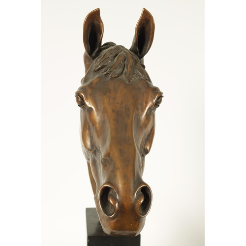 708 - MAUREEN COATMAN. A LARGE LIMITED EDITION BRONZE SCULPTURE OF RED RUM the bronze bust inscribed on th... 