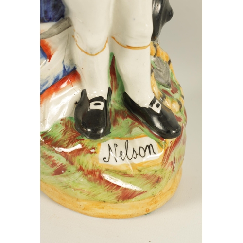 71 - A 19TH CENTURY POLYCHROME FIGURAL TOBY JUG DEPICTING ADMIRAL LORD NELSON (29cm high )