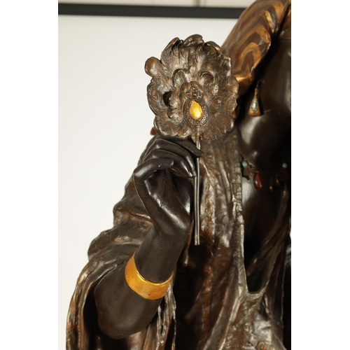 720 - ATT. TO LOUIS HOTTOT (1834-1905) A LATE 19TH CENTURY MASSIVE LIFE SIZE BRONZED ORIENTALIST SCULPTURE... 