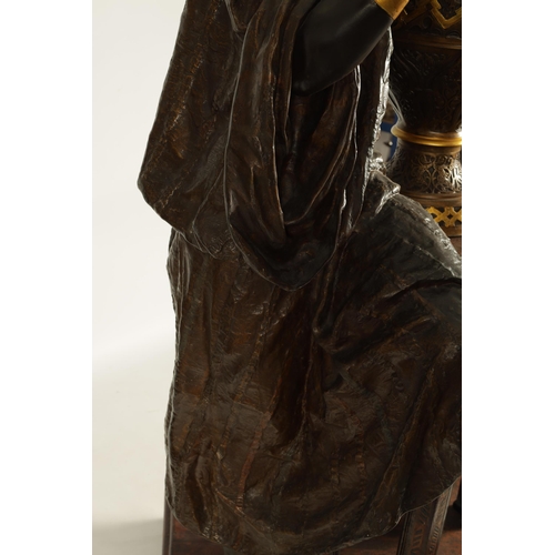 720 - ATT. TO LOUIS HOTTOT (1834-1905) A LATE 19TH CENTURY MASSIVE LIFE SIZE BRONZED ORIENTALIST SCULPTURE... 