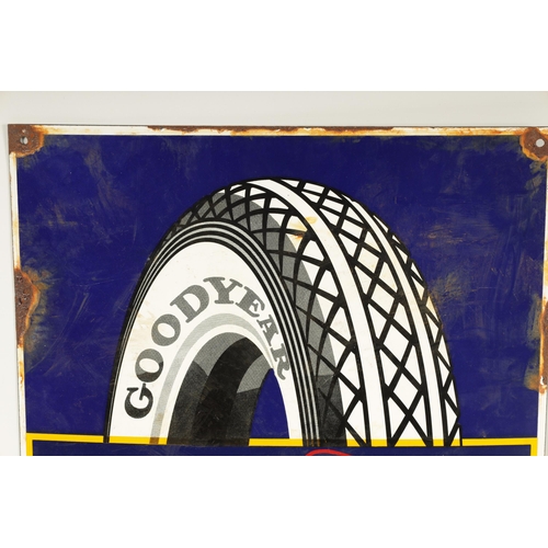 739 - A 20TH CENTURY GOODYEAR ADVERTISING ENAMEL SIGN (61cm high 40cm wide )