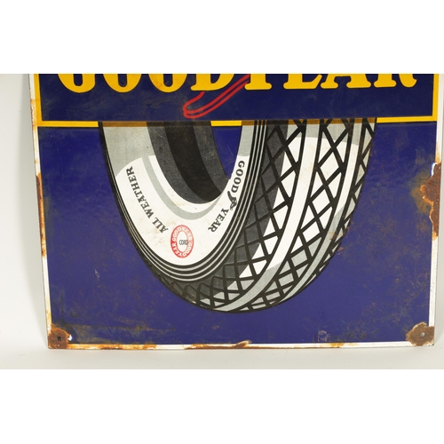 739 - A 20TH CENTURY GOODYEAR ADVERTISING ENAMEL SIGN (61cm high 40cm wide )