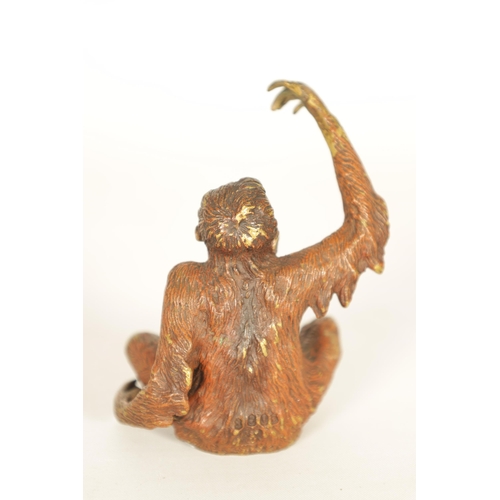 742 - A FRANZ BERGMAN COLD PAINTED ANIMALIER BRONZE OF A MONKEY with Bergman and Geschulzt foundry stamps.... 