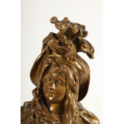 744 - AFTER ALPHONSE HENRI NELSON. A PAIR OF GILT BRONZED FIGURAL SCULPTURES CIRCA 1900 titled 'JEUX D'ENF... 