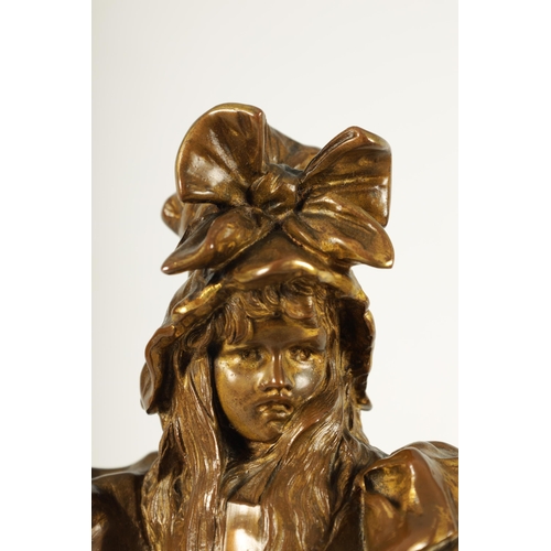 744 - AFTER ALPHONSE HENRI NELSON. A PAIR OF GILT BRONZED FIGURAL SCULPTURES CIRCA 1900 titled 'JEUX D'ENF... 