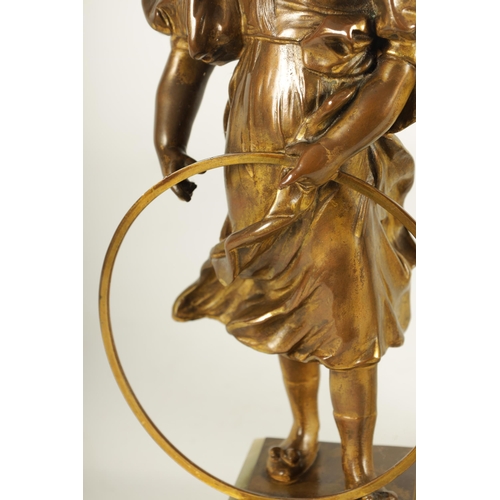 744 - AFTER ALPHONSE HENRI NELSON. A PAIR OF GILT BRONZED FIGURAL SCULPTURES CIRCA 1900 titled 'JEUX D'ENF... 