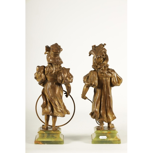 744 - AFTER ALPHONSE HENRI NELSON. A PAIR OF GILT BRONZED FIGURAL SCULPTURES CIRCA 1900 titled 'JEUX D'ENF... 