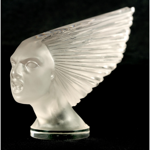 8 - A FINE FRENCH RENE LALIQUE 'VICTOIRE' GLASS CAR MASCOT with moulded signiature 'R. LALIQUE, FRANCE' ... 