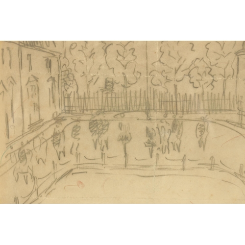 852 - A 20TH CENTURY PENCIL DRAWING ON PAPER SIGNED LS LOWRY inscribed 