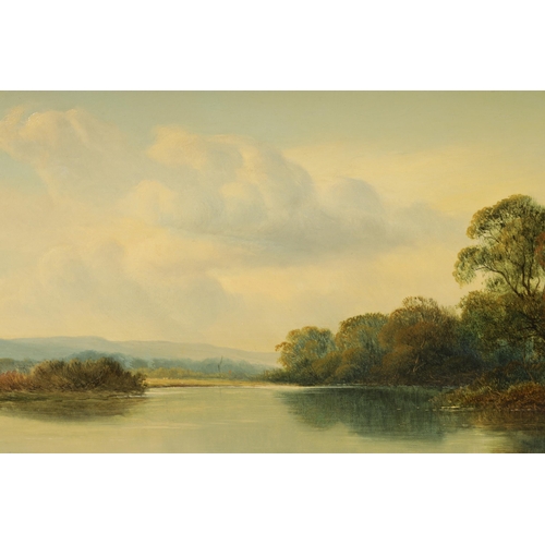 862 - ATT. WALTER WILLIAMS. 19TH CENTURY OIL ON CANVAS. River landscape, Haynes gallery label on reverse -... 