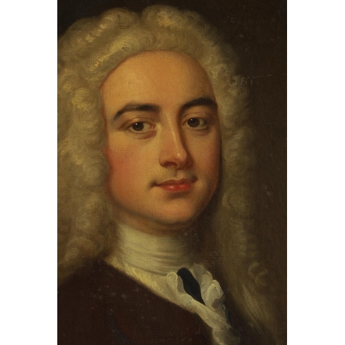 864 - ATT. ARTHUR DEVIS (1712 Ð 1787) A MID 18TH CENTURY OIL ON CANVAS - HALF LENGTH PORTRAIT OF TOWNSEND ... 