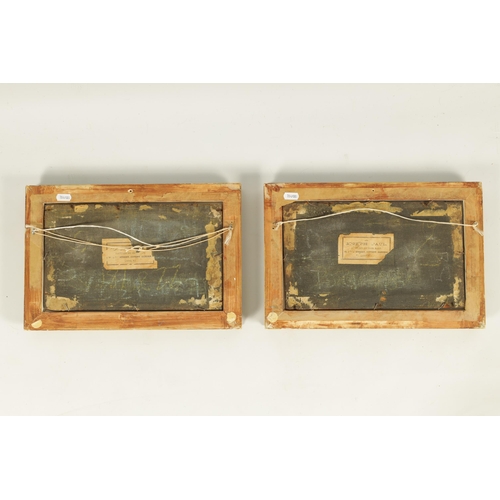 879 - ATT. HENRY THOMAS ALKEN (1785-1851) PAIR OF OILS ON WOOD PANELS. Horse racing, old labels on reverse... 