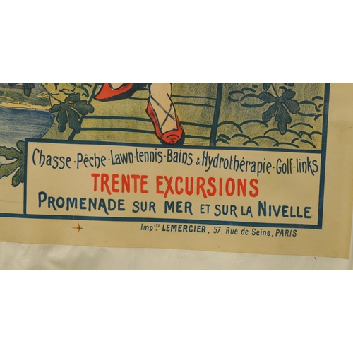 881 - A LARGE VINTAGE FRENCH CASINO ADVERTISING POSTER Nouveau Casino de St Jean de Luz (150cm high 201cm ... 